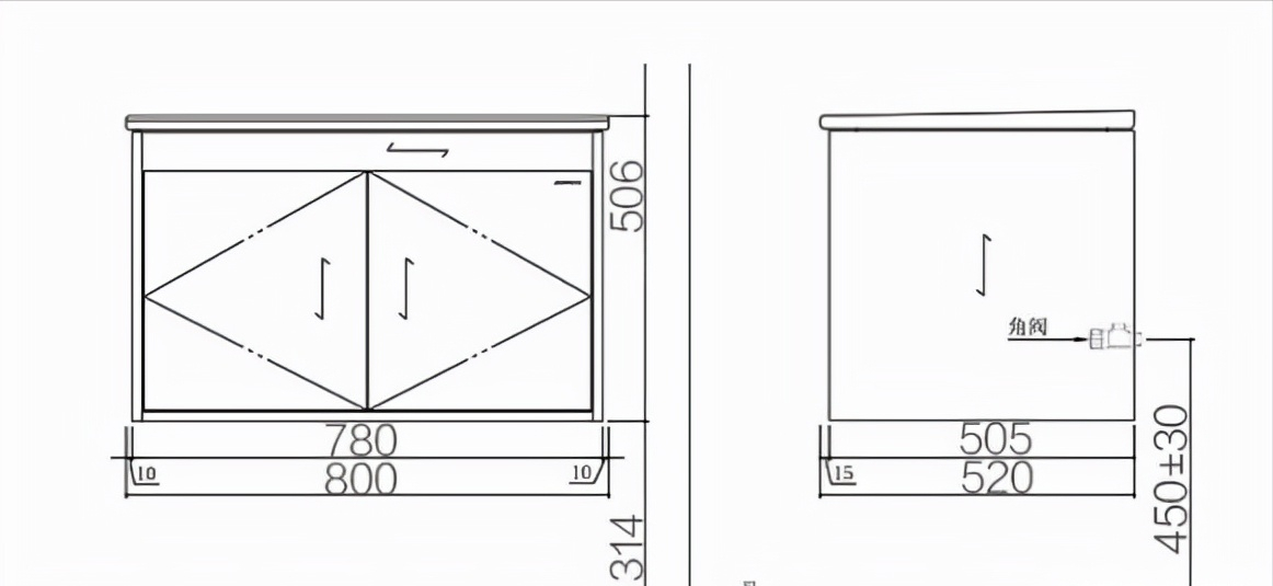 浴室柜离地高度是多少？（浴室柜尺寸一般是多少？）(图3)