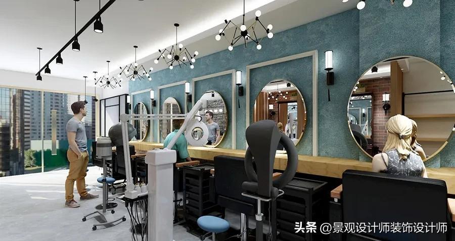 美发店装修效果图欣赏（展示美发店装修设计的精美效果图）(图3)