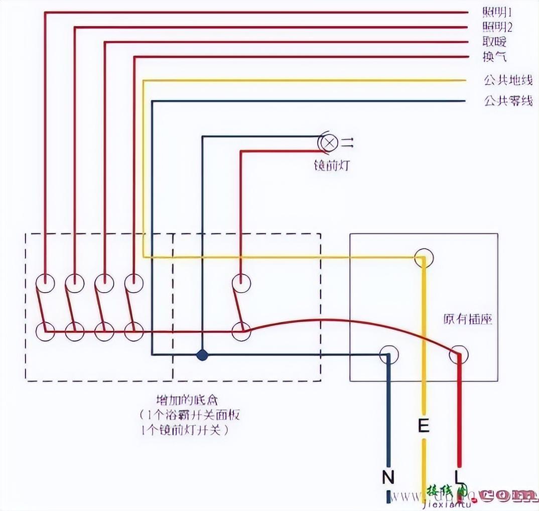 灯暖型浴霸五根线怎么区分？（卫生间浴霸接线方法图解）(图6)